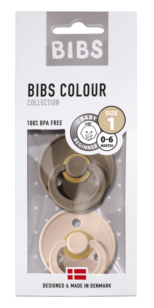 Bibs 2 - pak rund sut, str 1 - Dark Oak/Blush