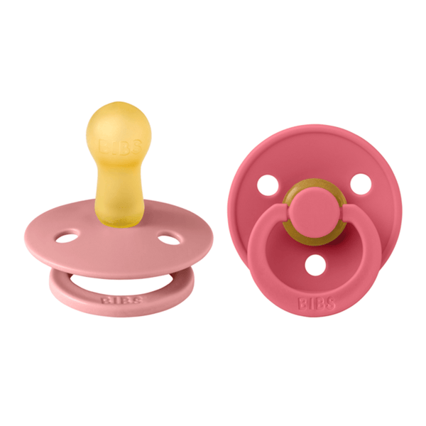 BIBS 2 - pak Latex sut str 2 dusty pink / coral