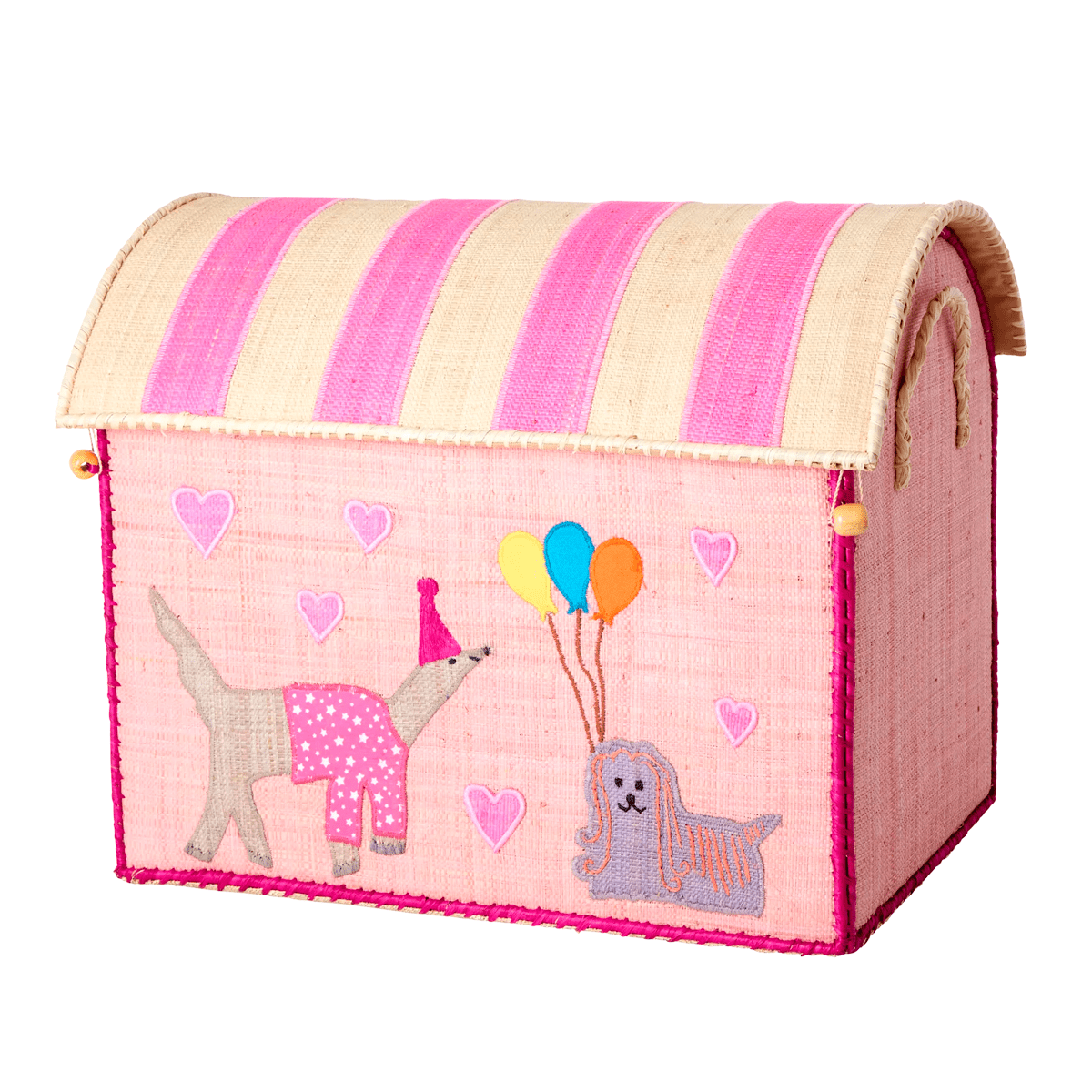 RICE Aufbewahrungshaus, Party Animal Pink - mittel
