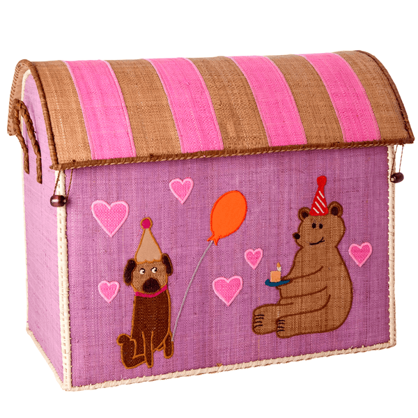 RICE opbevaringshus, party animal pink - stor