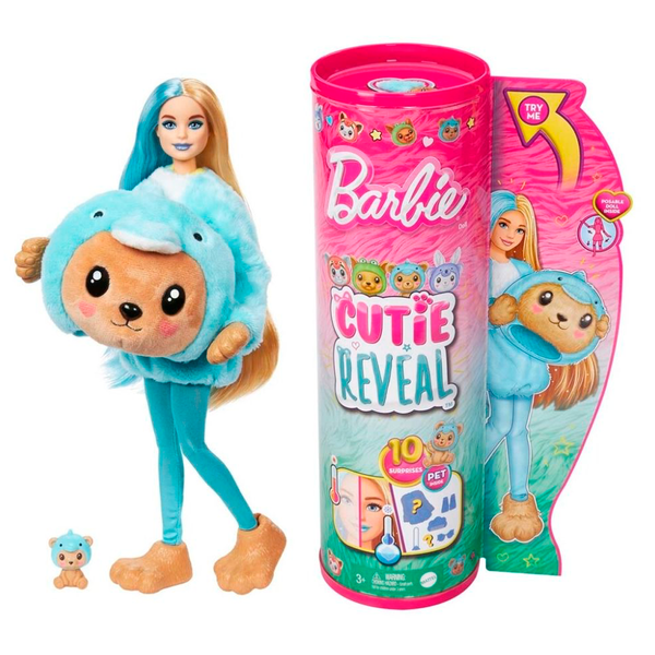 Barbie Cutie Reveal, bamsebjørn i delfin - dragt