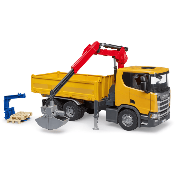 Bruder Scania Super 560R lastbil med krak og 2 paller