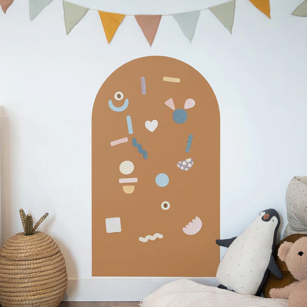 Ferflex® Magnetisk Tapet Tavle Med Rund Top - 1 m x 58 cm, Caramel