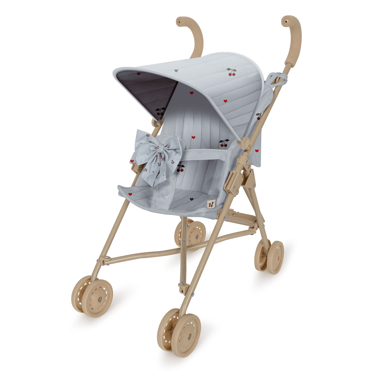 Konges Sløjd Zoe Puppen-Klappwagen mit Schleife, cherry blue coeur –  Kleines Karussell