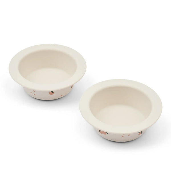 Liewood Peony printet 2 - pak skål med sugekop, peach/sea shell