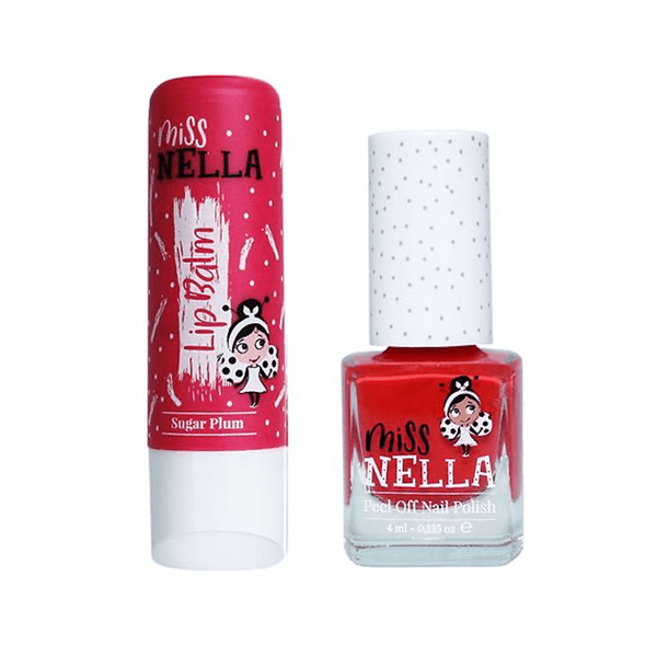 Miss Nella Neglelak og læbepomade Sugar plum & Tickle Me Pink