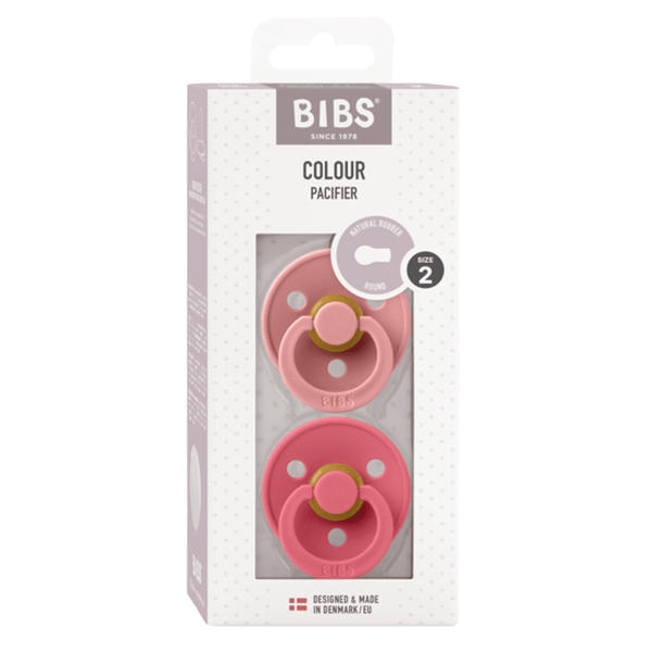BIBS 2 - pak Latex sut str 2 dusty pink / coral