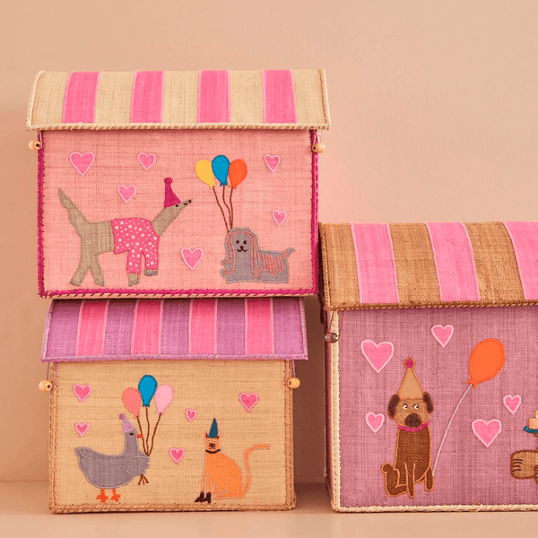 RICE opbevaringshus, party animal pink - mellem