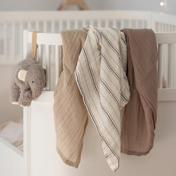 Sebra Stofbleer 3 stk, cream stripe beige