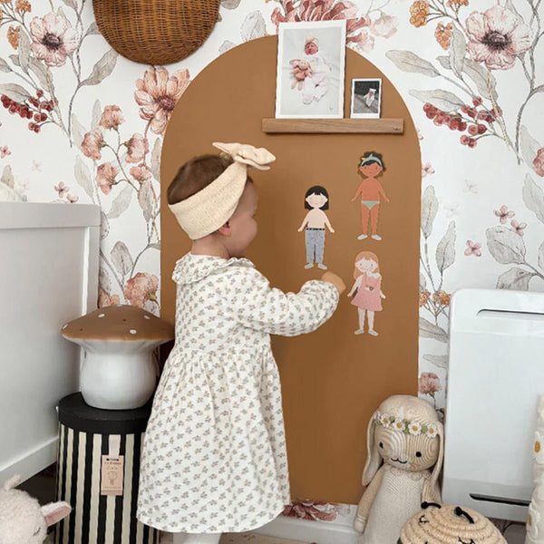 Ferflex® Magnetisk Tapet Tavle Med Rund Top - 1 m x 58 cm, Caramel