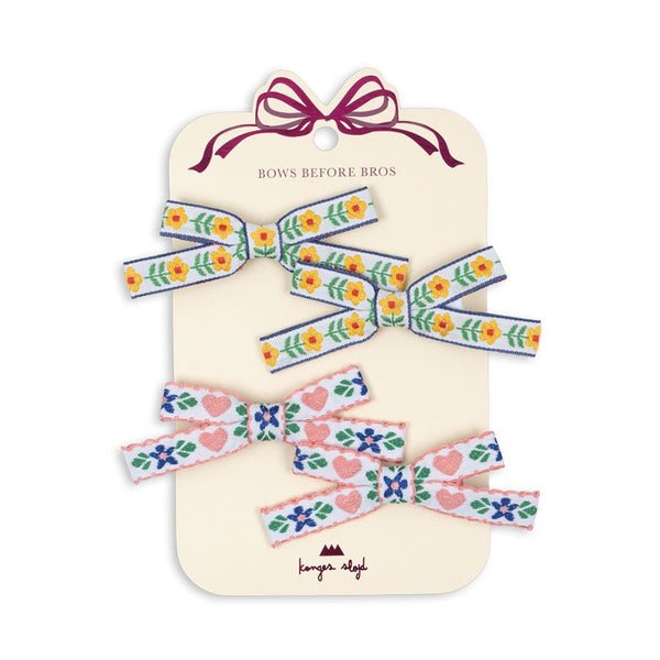 Konges Sløjd 4 - pak mini sløjfer, white/rose