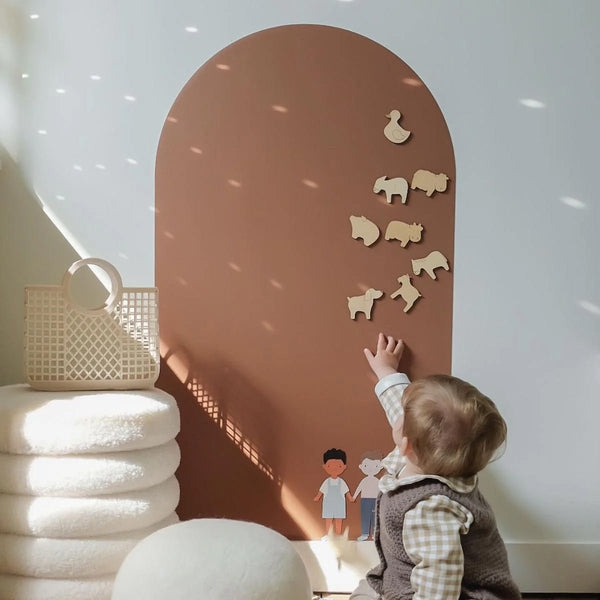 Ferflex® Magnetisk Tapet Tavle Med Rund Top - 1 m x 58 cm, Caramel