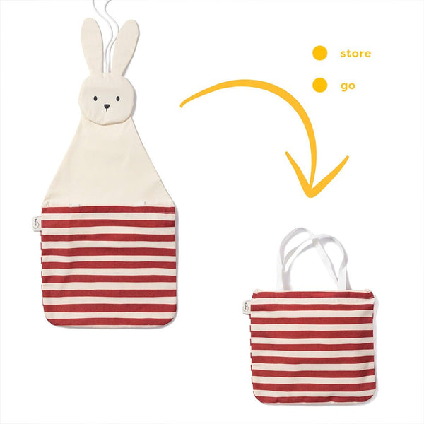 2-I-1 Toto Bunny Væg Organizer & Tote Bag