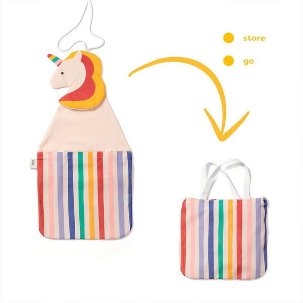 2-I-1 Toto Unicorn Væg Organizer & Tote Bag