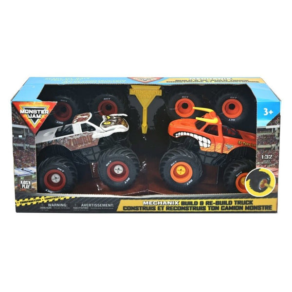 2-pak Mechanix Byg Din Egen Monstertruck med Zombie & El Toro Loco