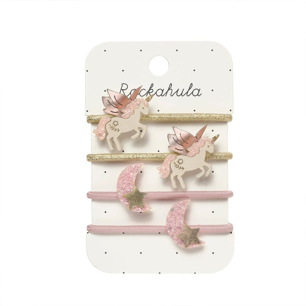 4-Pak Magisk Enhjørninge Hårelastikker