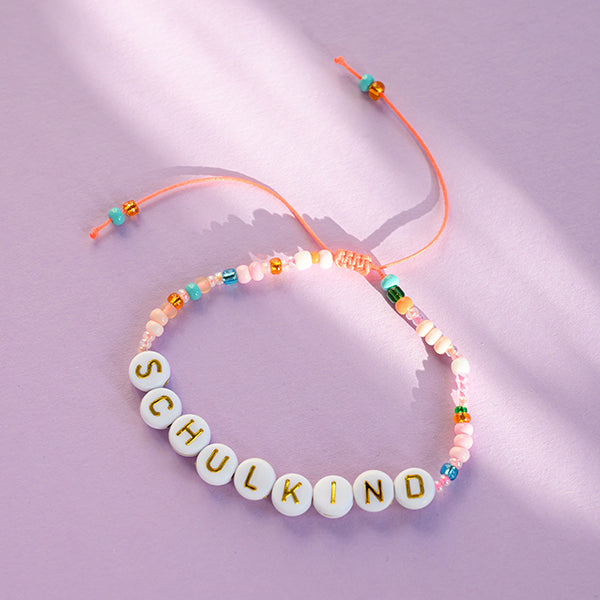 Perlenarmband Schulkind in Mint/Rosa