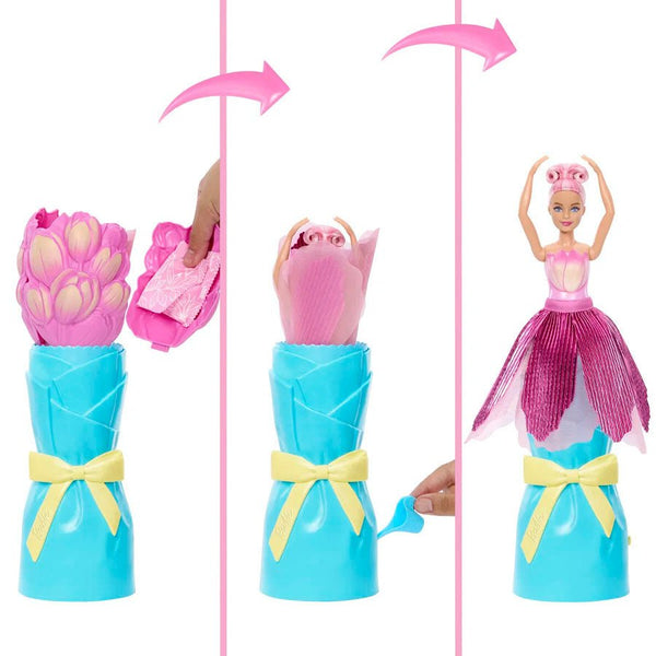 Flower Reveal Dukke i Pink Tulip