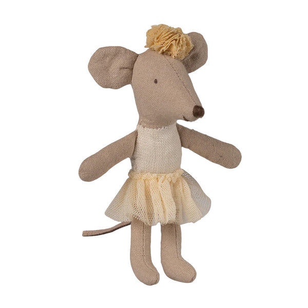 Kleine Schwester Ballerina-Maus in Naturweiß