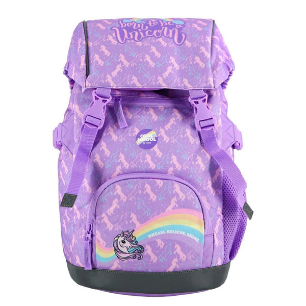 Skolerygsæk med Unicorn i Lilla (22L)