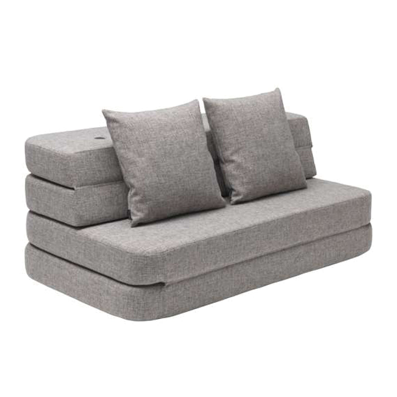 byKlipKlap 3 - fold sofa, 120 cm multigrå m grå knap