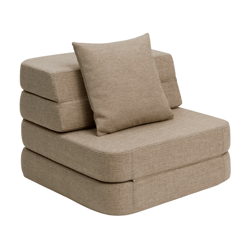 by KlipKlap 3 - fold sofa single, soft - sand med sand knapper