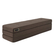 by KlipKlap 3 - fold madras, 200 cm brun med sand knapper