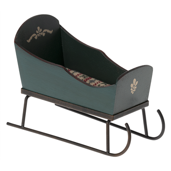 Maileg Mäuseschlitten, grün