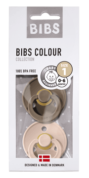 Bibs 2 - pak rund sut, str 1 - Dark Oak/Blush
