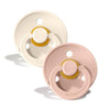 2er-Pack Runder Schnuller Ivory/Blush (Größe 3)