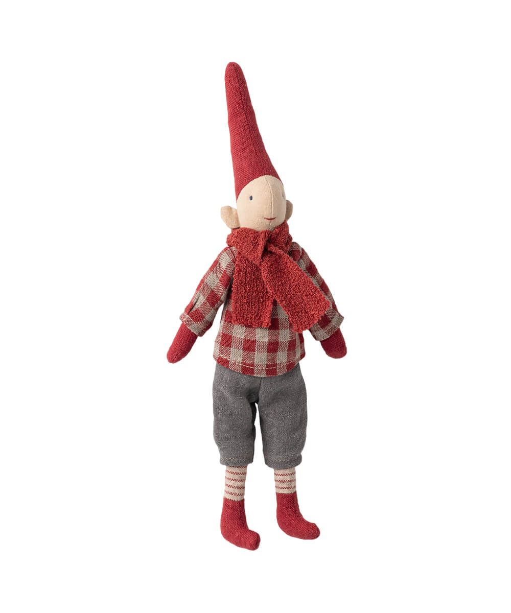 Maileg Pixi Str 1, Dreng - Rød Ternet Skjorte