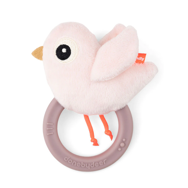 Done by Deer Sinnes-Spielzeug mit Beißring, Birdee powder