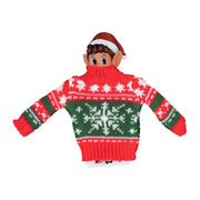 Elves Behavin' Badly, Alfe Luksus Strikket Sweater, Grøn