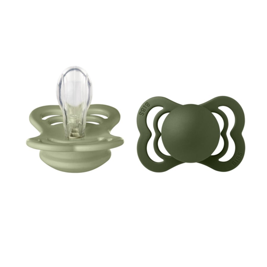Bibs supreme 2 - pak silicone sut, str 1 - sage/hunter green