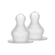 Bibs sutteflaskehoveder 2 - pak, silikone slow flow