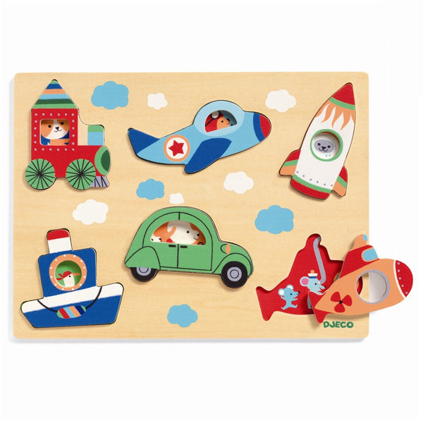 Relief-Holzpuzzle mit Transport