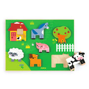 Relief Træpuslespi med Bondegårdsfortælling