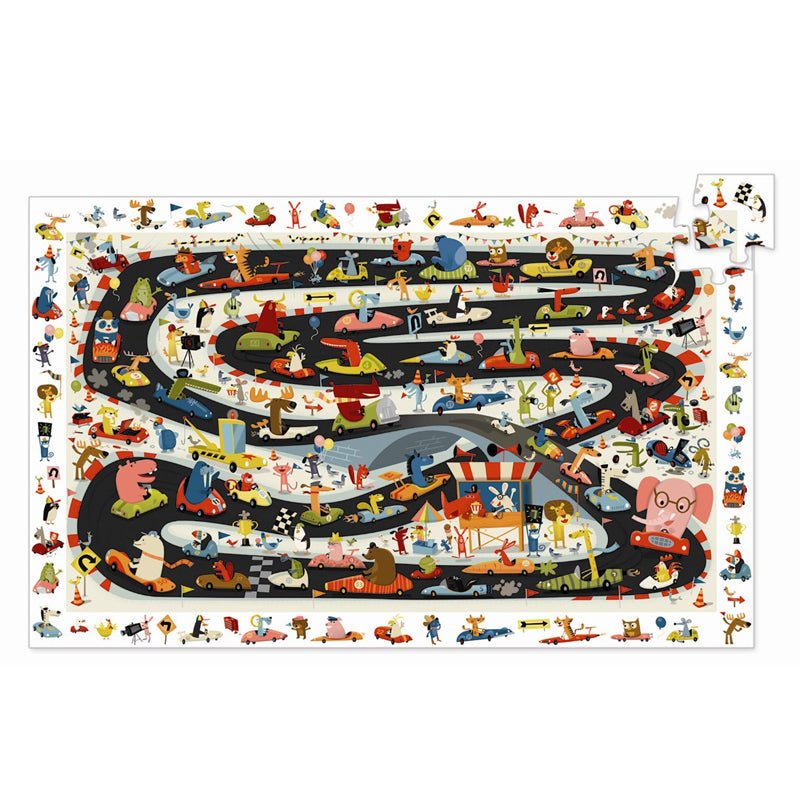 Djeco oberservationspuslespil, Racerløb - 54 brikker