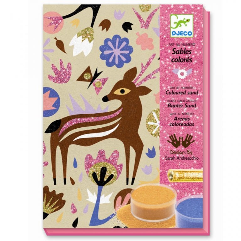 Djeco kreativ æske, sandmotiv med skovens dyr