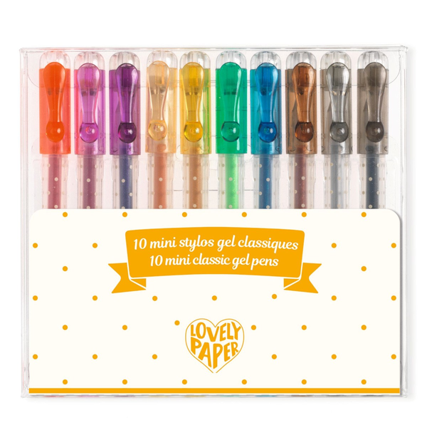Lovely Paper Mini Gel Pens in klassischen Farben (10 St.)