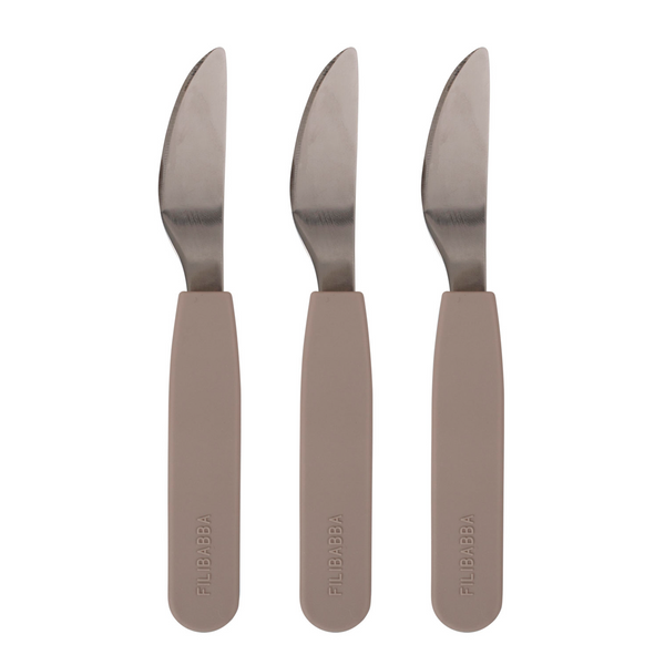 FILIBABBA Silikon-Messer 3er-Pack, warm grey
