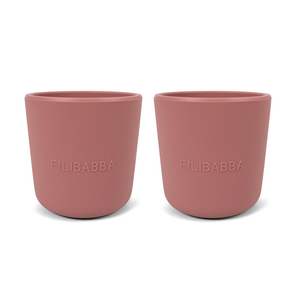 FILIBABBA Silikon-Becher 2er-Pack, rose