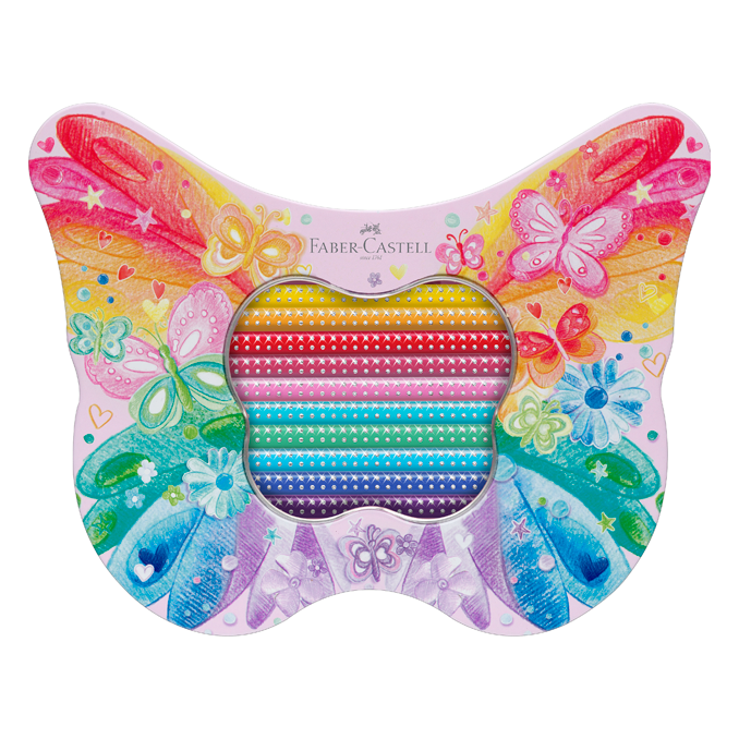 Faber - Castell Sparkle farveblyanter i sommerfugl - æske, 20 stk