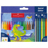 Faber-Castell Filzstifte 18 + 3 Metallic + 3 Neon + Aufkleber, Dinosaurier