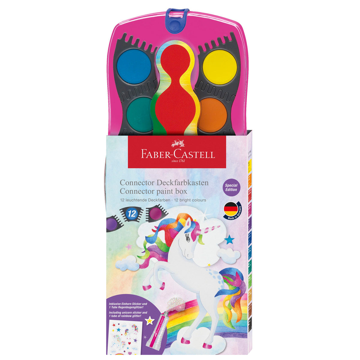 01_Faber Castell dækfarver, Unicorn connector, 12 farver-2.jpg