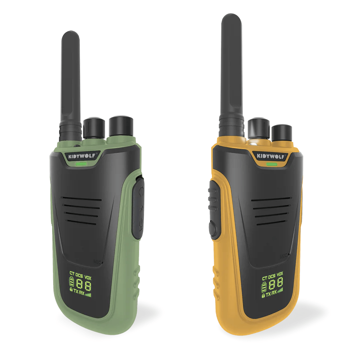 Kidywolf walkie talkie - sæt, grøn/orange