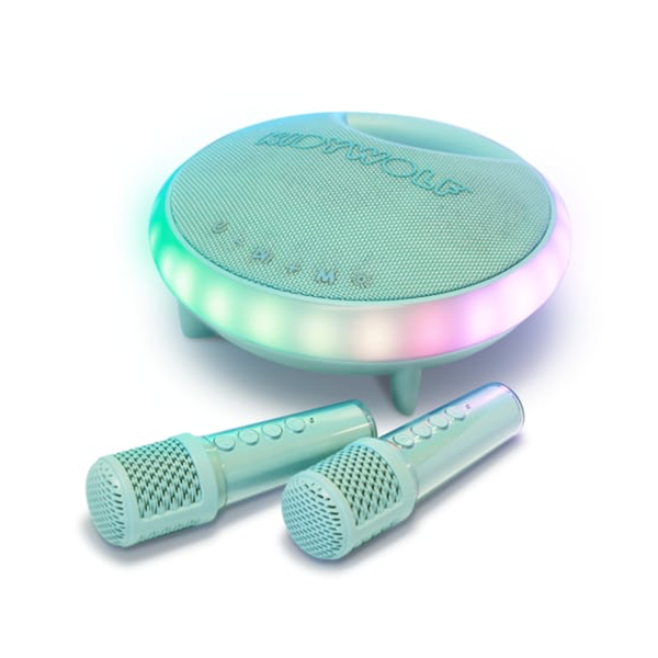 Kidywolf Karaoke Lautsprecher mit 2 kabellosen Mikrofonen