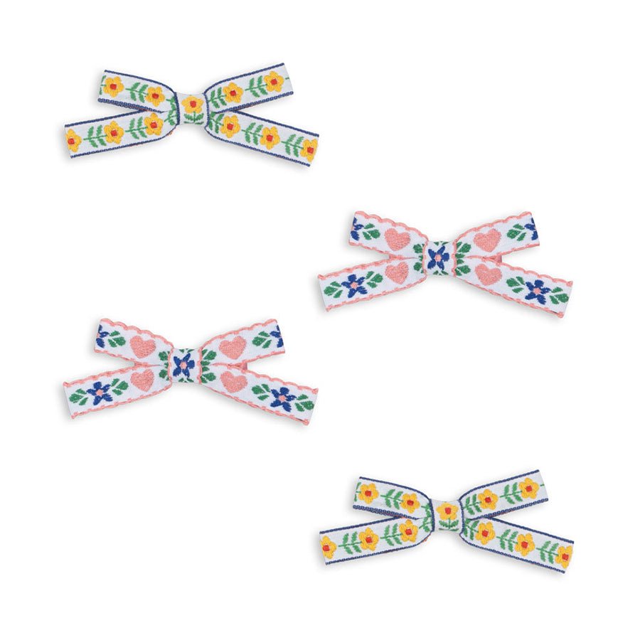 Konges Sløjd 4 - pak mini sløjfer, white/rose