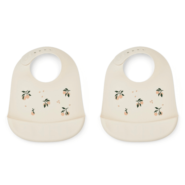 Liewood 2-er Pack Silikon-Lätzchen, Peach - Sea shell