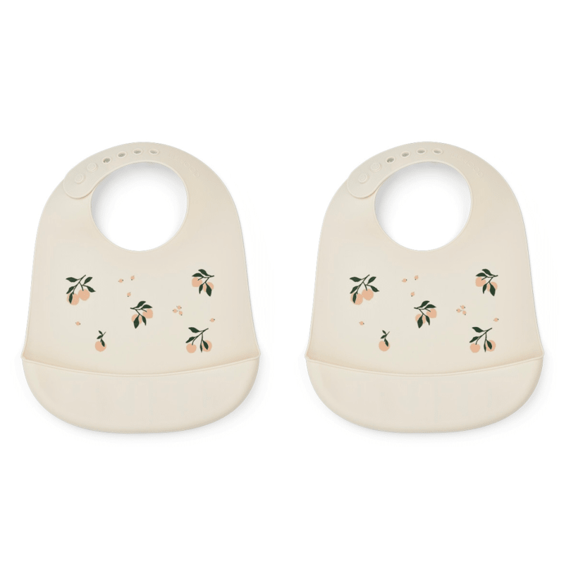 Liewood 2 - pak silikone hagesmæk, Peach - Sea shell